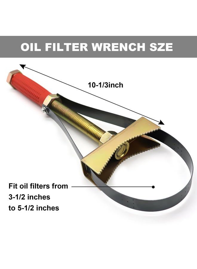 FullMayPro Oil Filter Wrench Removal Tool,Heavy Duty Adjustable Strap 9-15 CM Diameter,Adjustable Oil Filter Removal Tool for Larger Vehicles,Large Truck/Large Tractor/Excavators etc - Image 2