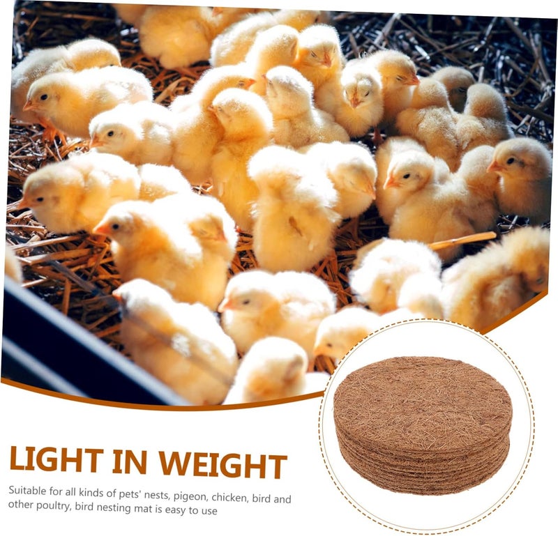 12Pcs Coconut Fiber Bird Nesting Pads Pigeon Nest Mat for Breeding Natural and Coconut Fiber Bedding for Birds for Pet Nest Decoration - Image 5