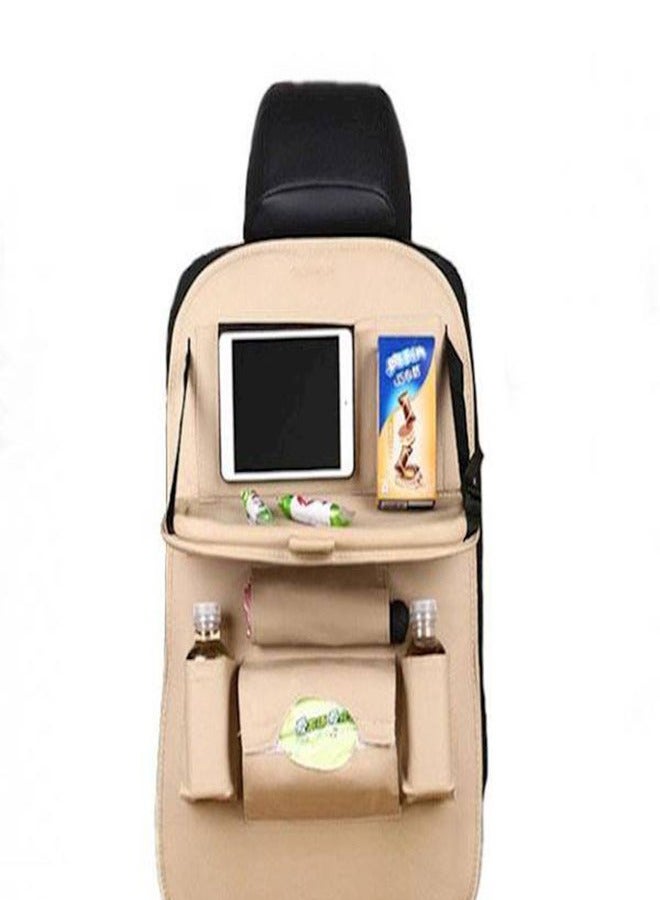 منظم مقعد السيارة الخلفي مع جيوب تخزين وسادات واقية قابلة للطي لحماية ظهر المقعد للألعاب والمشروبات والمناديل والوجبات الخفيفة ملحقات السيارة - Image 2