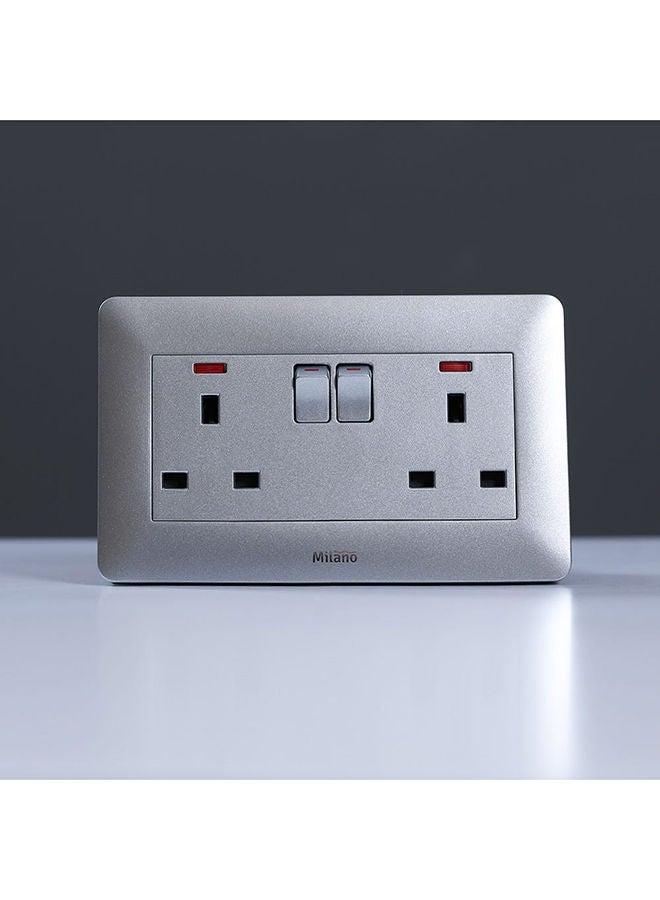 Danube Home - Milano 13A Twin Socket With Switch & Led Indicator Sl Ps - Image 1