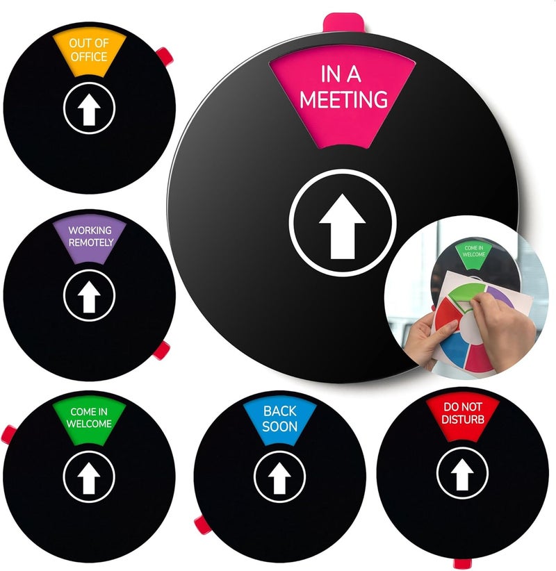 EliteSign Custom Privacy Door Sign - Do Not Disturb, In A Meeting, Working Remotely, Come In Welcome, Back Soon - Blank Status Indicator for Conference Room, Studio, Office Supplies - Image 1