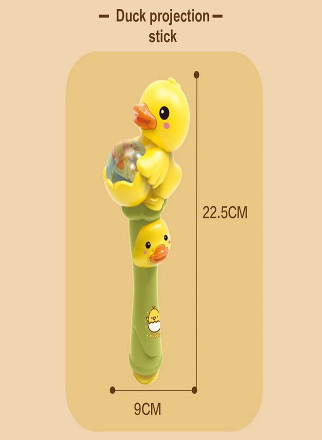 Quasar Cute Duck Combo Projector Stick with Duck Bath Chu Chu Toy Music Educational Early Learning Toys One Click Projection Children Safe Non-Toxic Pack of 1 (Battery Including) - Image 2