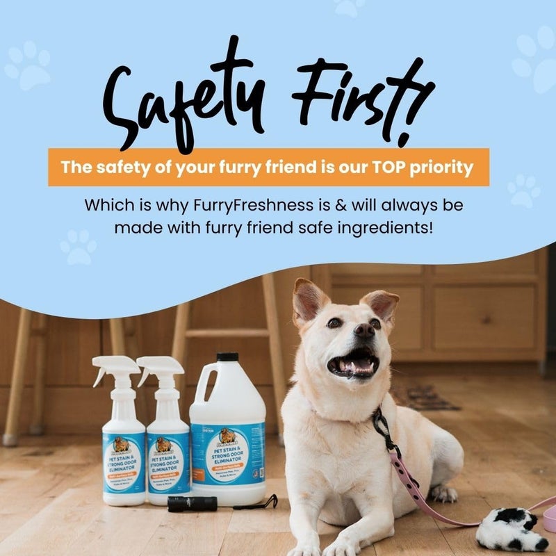 FurryFreshness Extra Strength Cat or Dog Pee Stain & Permanent Odor Remover + Smell Eliminator -Removes Stains From Pets & Kids Including Urine or Blood- Lifts Old Carpet Stains- (2 Pack) - Image 5