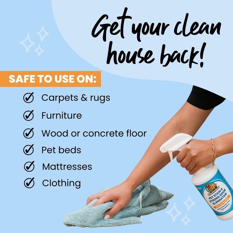 FurryFreshness Extra Strength Cat or Dog Pee Stain & Permanent Odor Remover + Smell Eliminator -Removes Stains From Pets & Kids Including Urine or Blood- Lifts Old Carpet Stains- (2 Pack) - Image 3