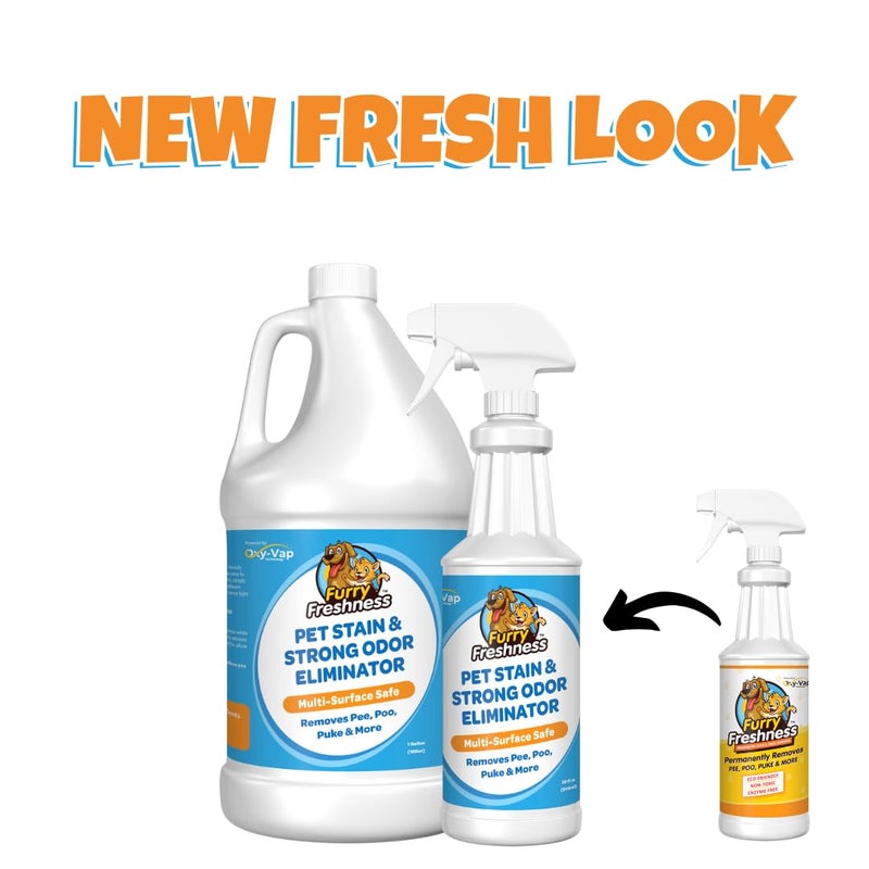 FurryFreshness Extra Strength Cat or Dog Pee Stain & Permanent Odor Remover + Smell Eliminator -Removes Stains From Pets & Kids Including Urine or Blood- Lifts Old Carpet Stains- (2 Pack) - Image 2