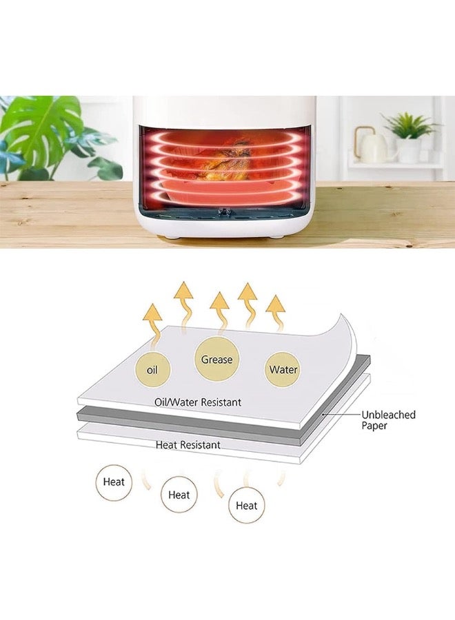 100 Pieces Disposable Non Stick Air Fryer Paper Liners Square Food Grade Baking Paper, 16cm, Brown - Image 5