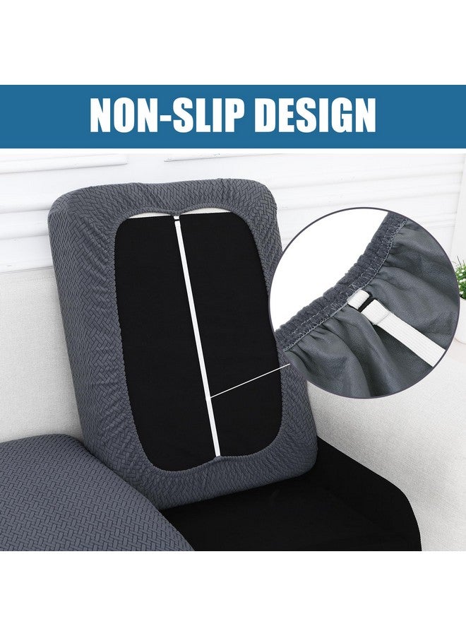 Smiry Waterproof Couch Cushion Covers, Stretch Jacquard Thick Sofa Cushion Covers, Washable Seat Slipcover Elastic Furniture Protector for Pets, Kid (3PC, Grey) - Image 2