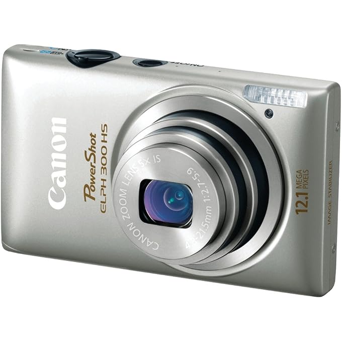 Canon PowerShot ELPH 300 HS 12.1 MP CMOS Digital Camera with Full 1080p HD Video (Silver) - Image 1