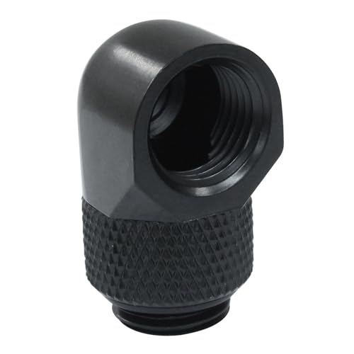 PHITUODA 6 Pack G1/4" Male to Female Extender Fitting, 90° Rotary Elbow Fitting Adapter Connector Water Cooling Fittings for Compter Water Cooling System, Black - Image 4