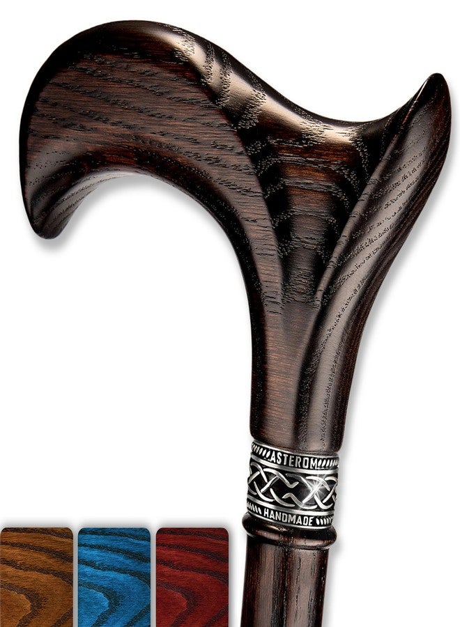 Asterom Walking Cane - Handmade, Ergonomic, Canes for Men - Wooden Walking Sticks for Seniors, Unique, Cool (Walnut, 36 Inches) - Image 1