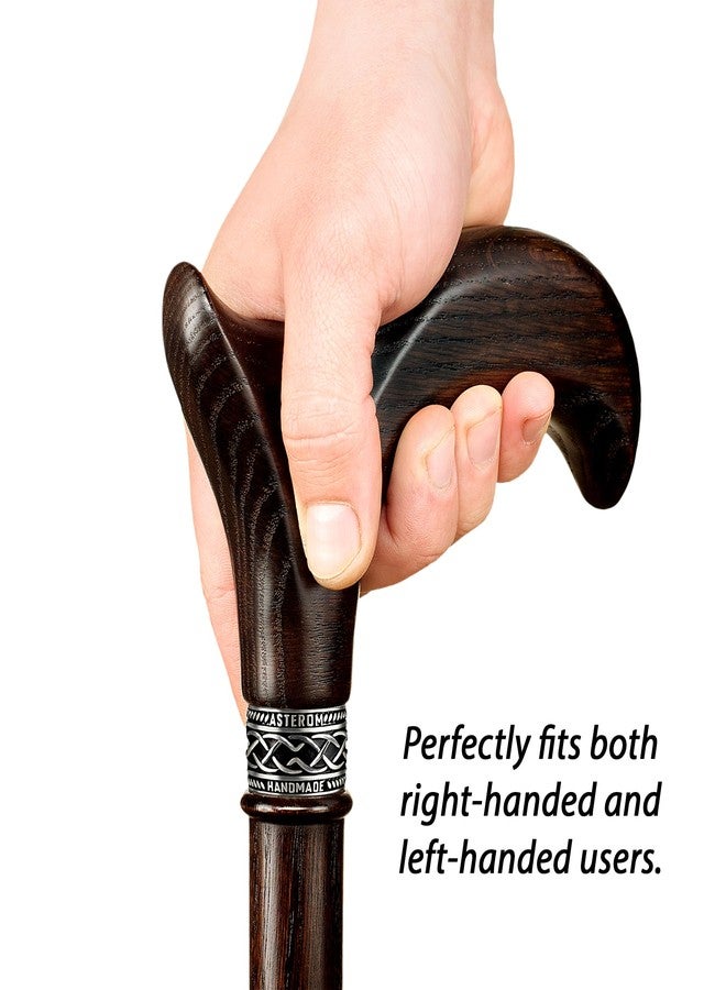 Asterom Walking Cane - Handmade, Ergonomic, Canes for Men - Wooden Walking Sticks for Seniors, Unique, Cool (Walnut, 36 Inches) - Image 3