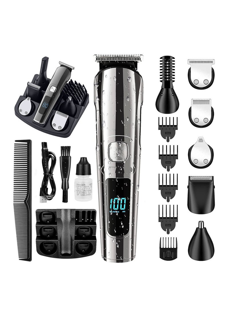 general Professional Hair Trimmer 11-in-1 Beard Trimmer u0026 Hair Trimmer with Length Setting, Hair Trimmer, Rechargeable, LED Display, Gift for Face, Head, Body Hair Men - Image 1