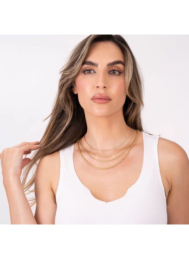 Barzel 18K Gold Plated Rope Chain Necklace - Made In Brazil, 18 Inches, Brass, No Gemstone - Image 5
