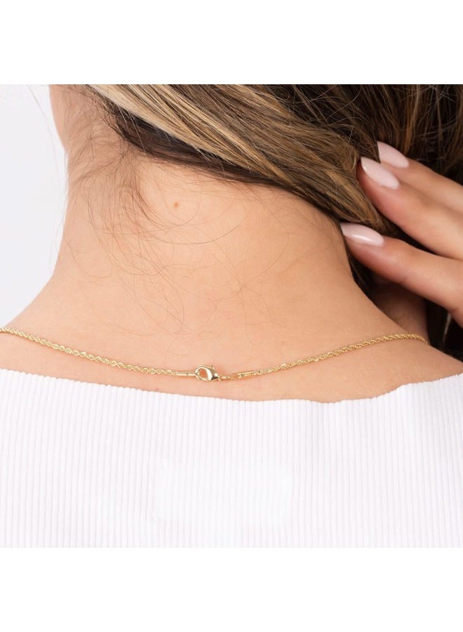 Barzel 18K Gold Plated Rope Chain Necklace - Made In Brazil, 18 Inches, Brass, No Gemstone - Image 3