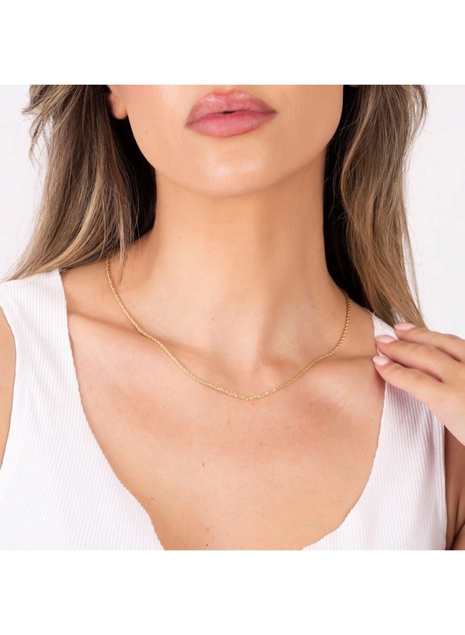 Barzel 18K Gold Plated Rope Chain Necklace - Made In Brazil, 18 Inches, Brass, No Gemstone - Image 2