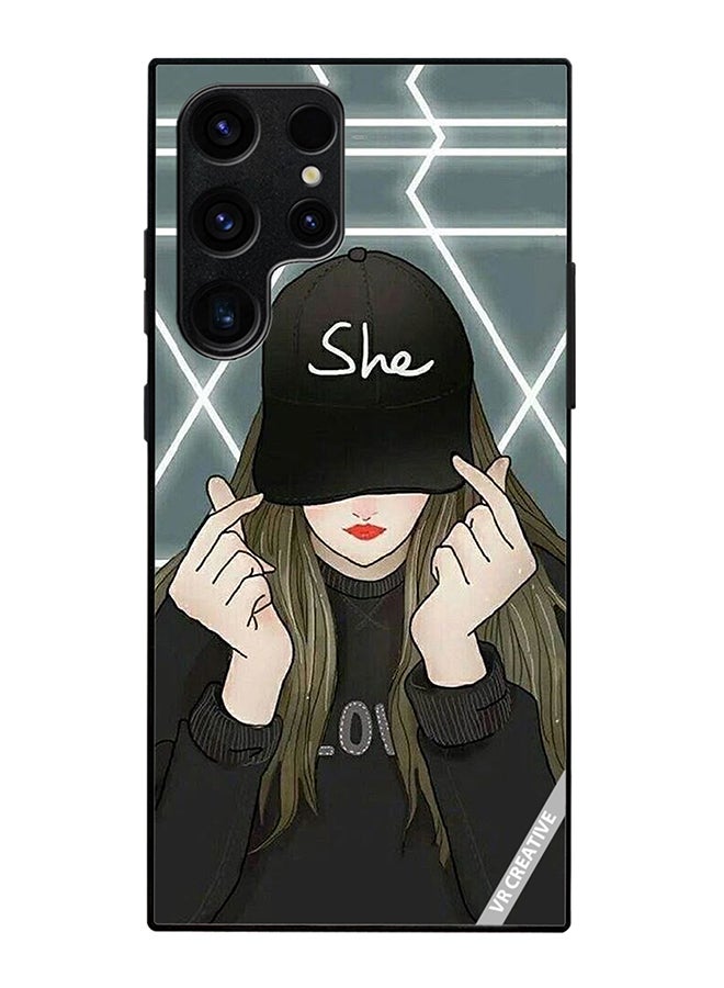 Protective Case Cover For Samsung Galaxy S25 Ultra She On Cap Design Multicolour