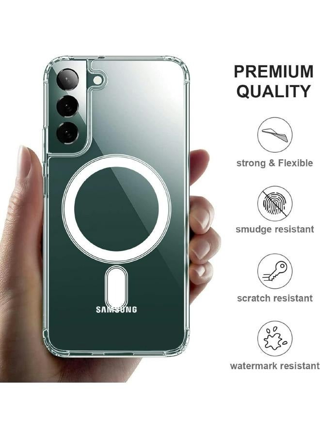 حافظة جالكسي شفافة لموبايل سامسونج جالكسي اس 22 (Samsung Galaxy S22)، متوافق مع ماغ سيف للشحن اللاسلكي، حافظة رفيعة للغاية مضادة للصدمات وشفافة 6.1 انش (2022) - Image 5