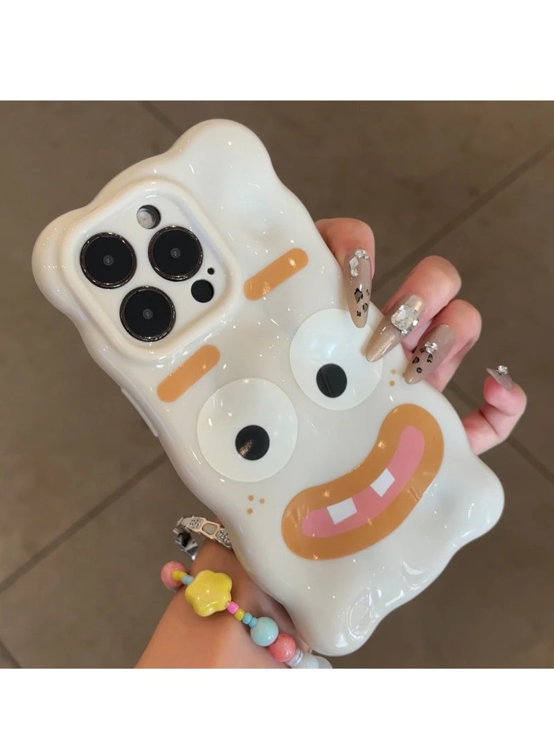 NIBEMINENT Funny And Humorous Emoticons Protective TPU Case Cover For IPhone 16 Pro, White