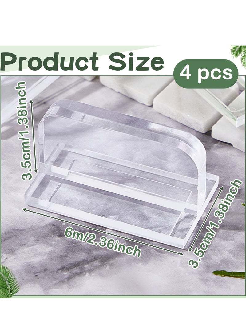 SOLARAE 4 Pcs Aquarium Lid Handles Acrylic Clear Fish Tank Cover Handles Adhesive Tank Lid Replacement Handle for Aquarium Fish Tank Lid, 2.36 x 1.38 Inch - Image 2
