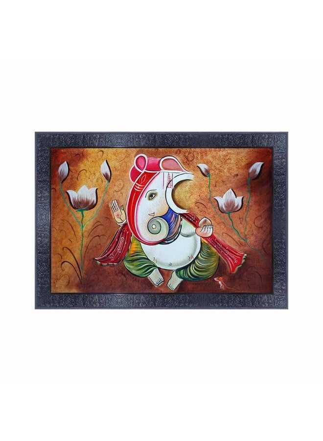 PNF Poster N Frames Ganesh Ji Wooden Photo Frame With Acrylic Sheet | For Living, Pooja Room | Home Decoration Item | Best Gifting Option (10 * 14Inch,Multicolour,Synthetic) 4944 - Image 1