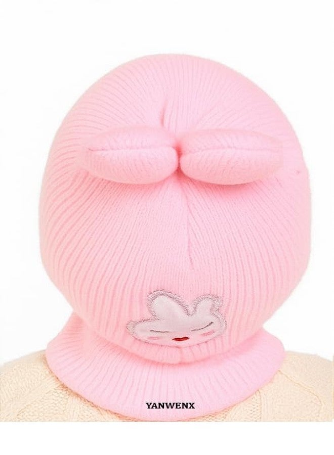 Yanwenx Baby Boys & Girls Soft Woolen Monkey Cap (Pack of 2,Light Pink|Beige) | Full Head, Ear & Neck Coverage | Ideal for 6 Months to 12 Months - Image 4