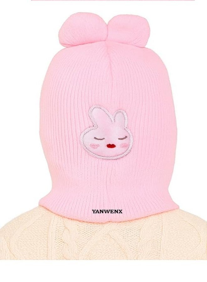 Yanwenx Baby Boys & Girls Soft Woolen Monkey Cap (Pack of 2,Light Pink|Beige) | Full Head, Ear & Neck Coverage | Ideal for 6 Months to 12 Months - Image 3