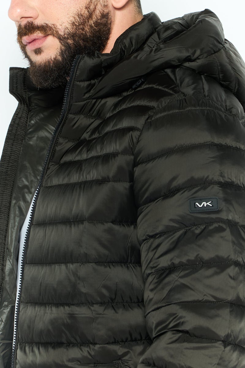 Michael Kors Men Quilted Hooded Puffer Jacket, Dark Olive - Image 4