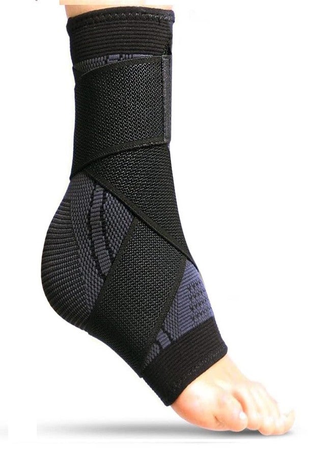 Cetaplast Ankle Support for Ligament Damage Sprained Ankle, Achilles Tendonitis Foot & Plantar Fasciitis Support Strap, Heel Pain Relief & Wrap for Compression Black Grey (M) - Image 1