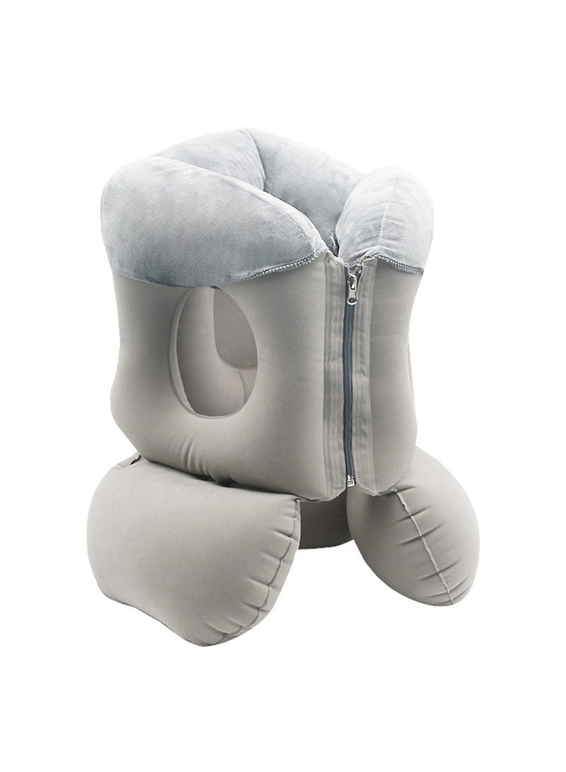SYOSI Inflatable Travel Pillow, Neck Support Inflatable Pillow, Comfortably Inflatable Sleeping Pillow for Office, Airplane, Car, Train, Bus for Relieve Neck and Lumbar Pain - Image 1