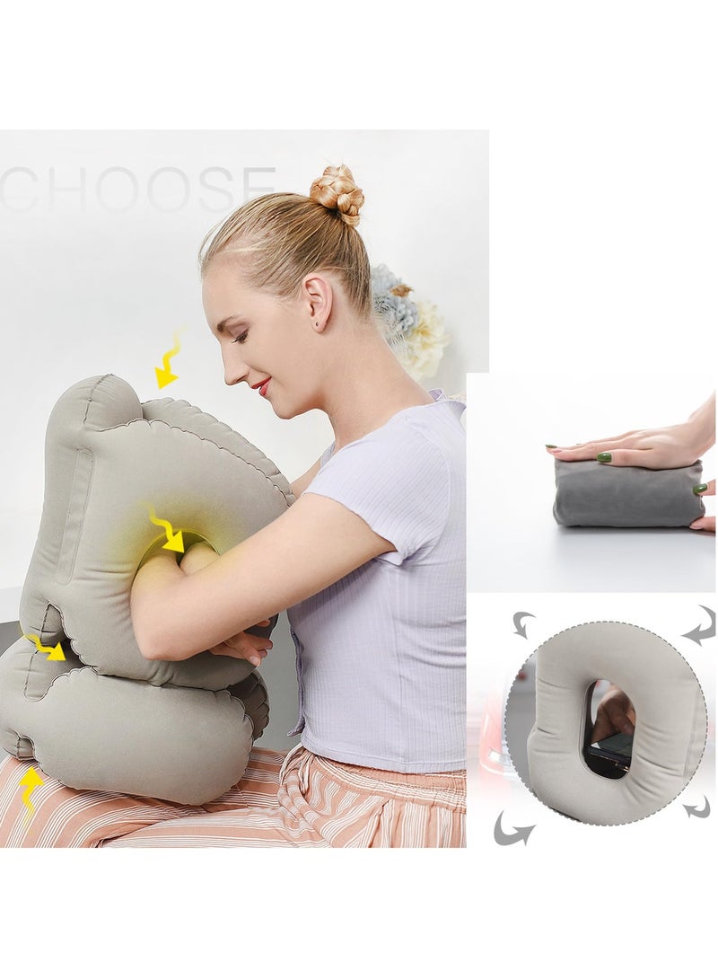 SYOSI Inflatable Travel Pillow, Neck Support Inflatable Pillow, Comfortably Inflatable Sleeping Pillow for Office, Airplane, Car, Train, Bus for Relieve Neck and Lumbar Pain - Image 5
