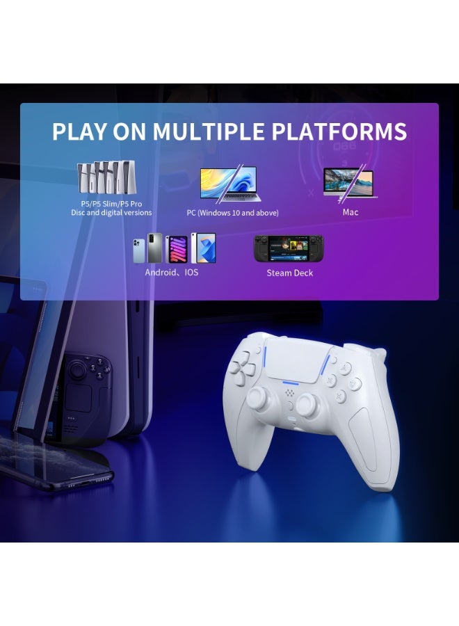 JYS PlayStation 5 Wireless Bluetooth Controller –White - Image 2