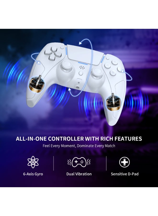 JYS PlayStation 5 Wireless Bluetooth Controller –White - Image 3