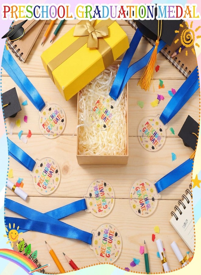 Kenning 24 Pcs Pre-school Graduation Medal Bulk 2 Inch Acrylic Award Medals with Neck Ribbon Cute Graduation Gifts, Grad Medal Party Favor Supplies Decorations - Image 5