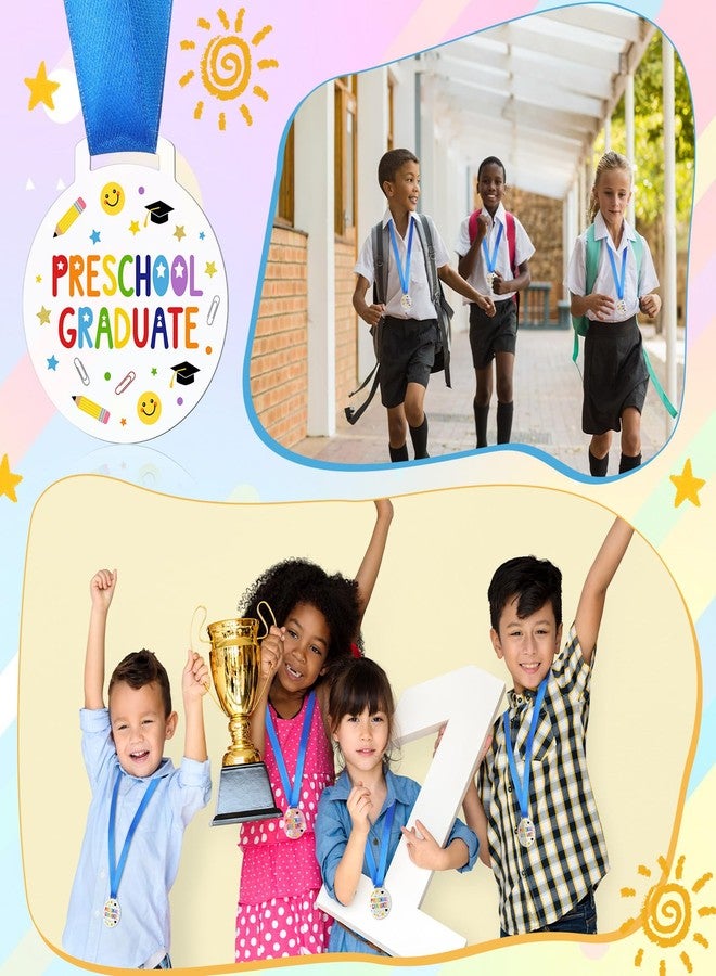 Kenning 24 Pcs Pre-school Graduation Medal Bulk 2 Inch Acrylic Award Medals with Neck Ribbon Cute Graduation Gifts, Grad Medal Party Favor Supplies Decorations - Image 3