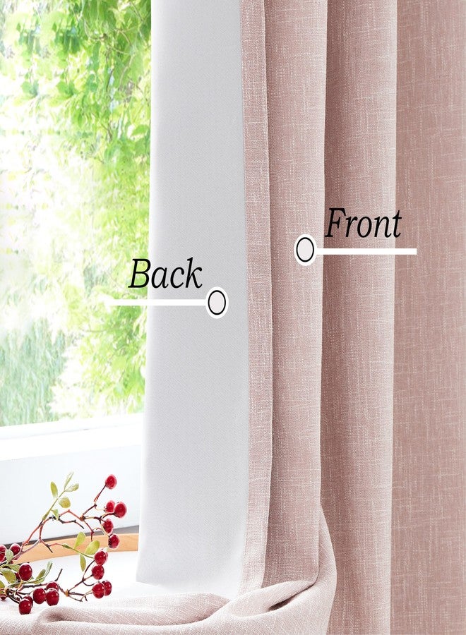 Central Park Pink Full Blackout Curtain with Liner Heavy Linen Texture Thermal Insulated Energy Efficient Window Treatment Drapes 84 Inches Long with Grommet for Bedroom, Rose Pink, 50"x84", 2 Panels - Image 2