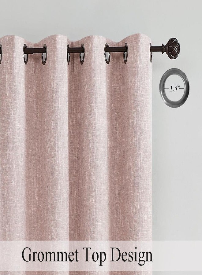 Central Park Pink Full Blackout Curtain with Liner Heavy Linen Texture Thermal Insulated Energy Efficient Window Treatment Drapes 84 Inches Long with Grommet for Bedroom, Rose Pink, 50"x84", 2 Panels - Image 5