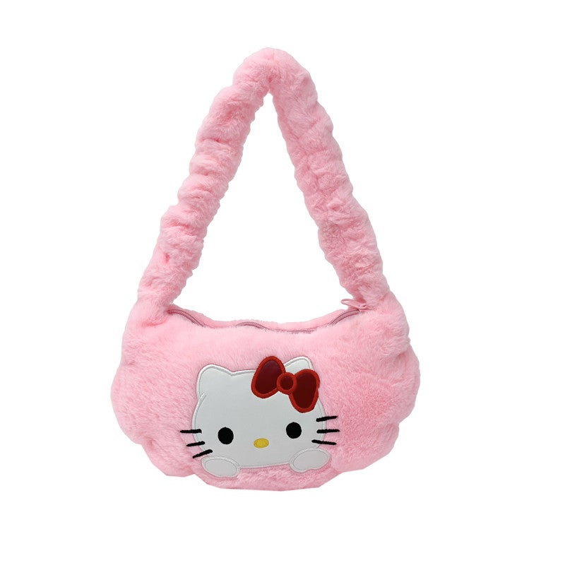 New Fluffy Crossbody Handbag Cute Cartoon Shoulder Bag for Girls Green pacha dog - Image 3
