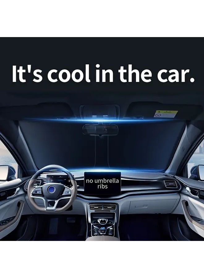 Universal Silvery Car Sun Visor Front Window Shade UV Protection Windproof Insulation - Image 4