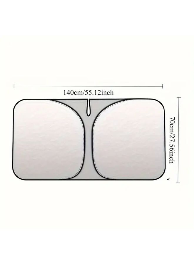 Universal Silvery Car Sun Visor Front Window Shade UV Protection Windproof Insulation - Image 3