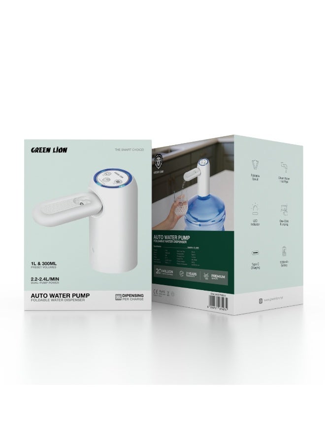 GREEN LION Auto Water Pump Foldable Water Dispenser / Water Inlet Pipe 50 Cm / Battery 1200mAh / Charging Port Type-C / LED Indicator / Pump Power 2.2–2.4L/min - White - Image 3