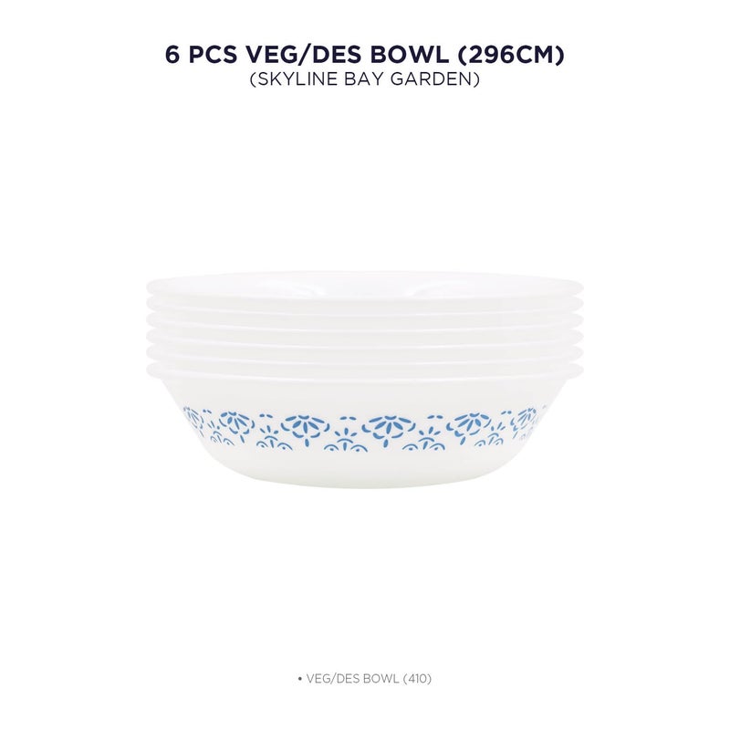 CORELLE Skyline Bay Garden 296ml VegDes Bowl Pack of 6 Break Chip Resistant Lightweight Durable Microwave Dishwasher Safe - Image 2