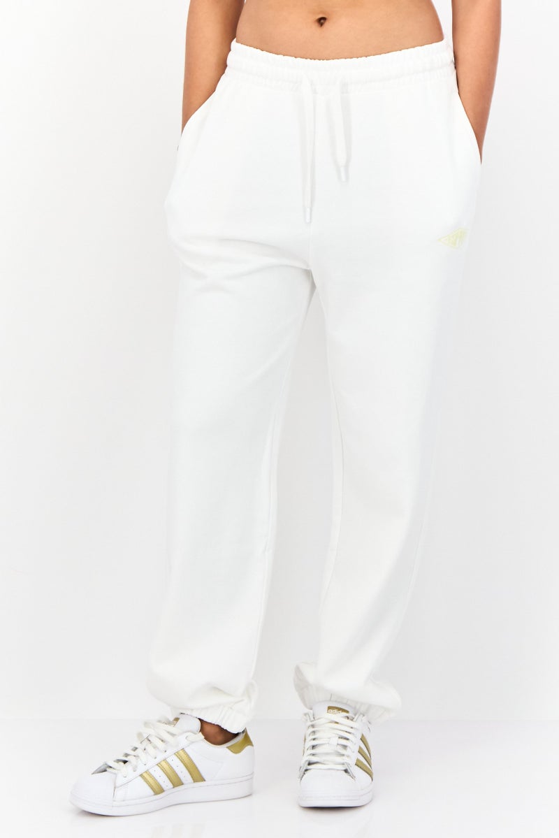 ESPRIT Women Regular Fit Embroidered Logo Sweatpants, White - Image 1