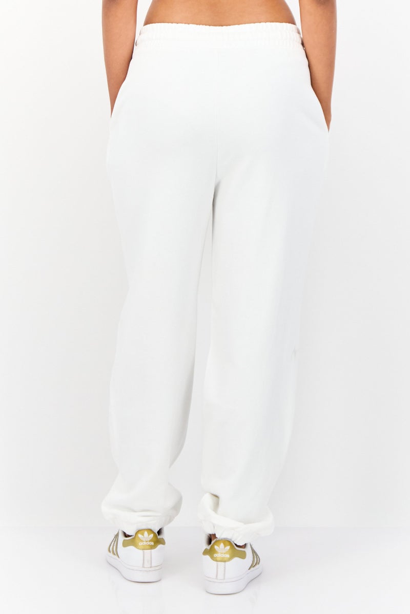 ESPRIT Women Regular Fit Embroidered Logo Sweatpants, White - Image 3