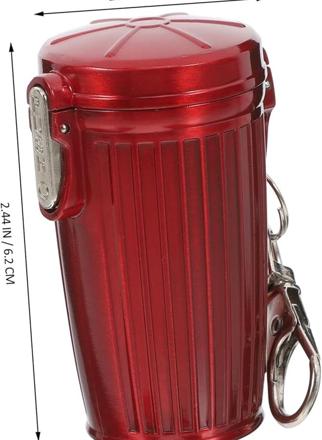 مطفأة سجائر محمولة صغيرة بسلسلة مفاتيح بغطاء محكم للسيارة والسفر في الهواء الطلق بتصميم حديث باللون الأسود - Image 3