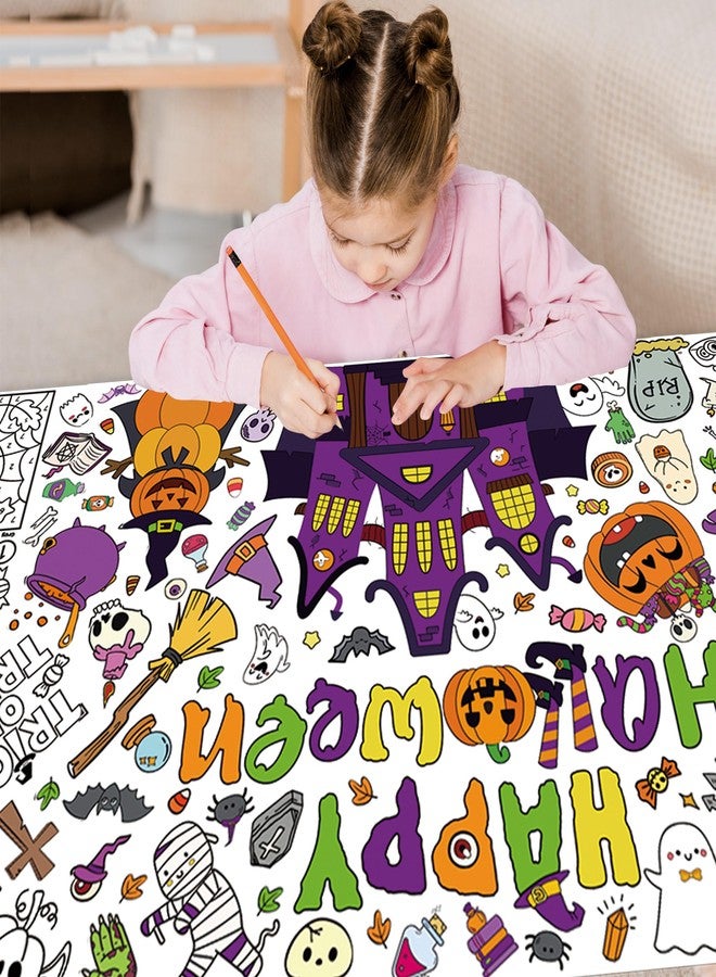 FUULOXE Halloween Coloring Poster for Kids Large Halloween Crafts Coloring Paper Tablecloth for Classroom Home DIY Drawing Games Party Favors Decorations 31.5 x70.4 Inch - Image 5