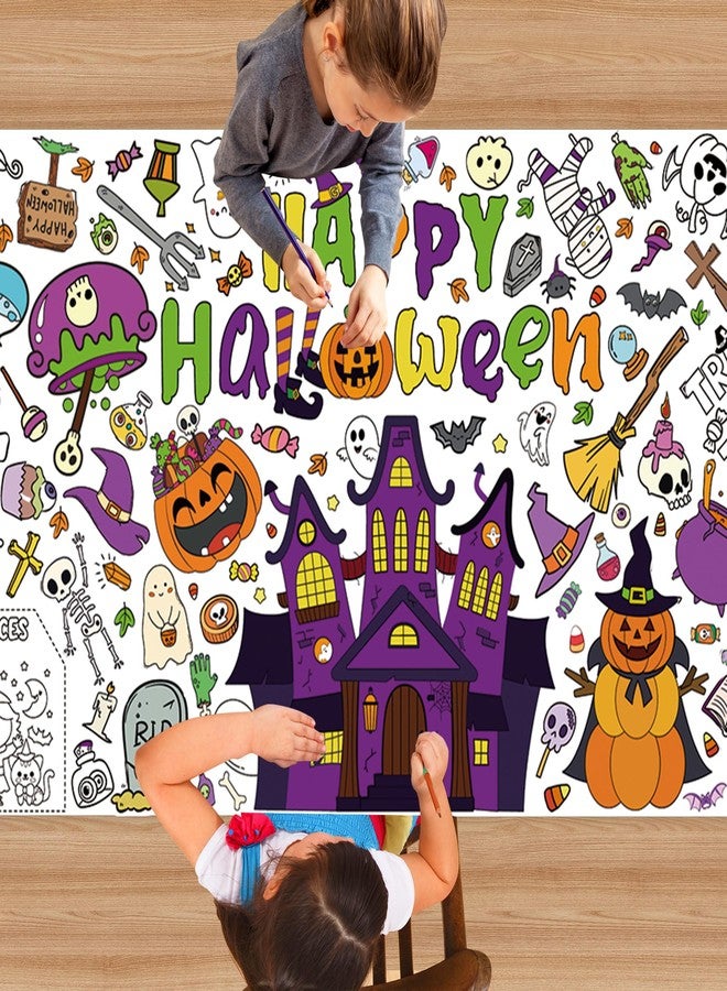 FUULOXE Halloween Coloring Poster for Kids Large Halloween Crafts Coloring Paper Tablecloth for Classroom Home DIY Drawing Games Party Favors Decorations 31.5 x70.4 Inch - Image 4