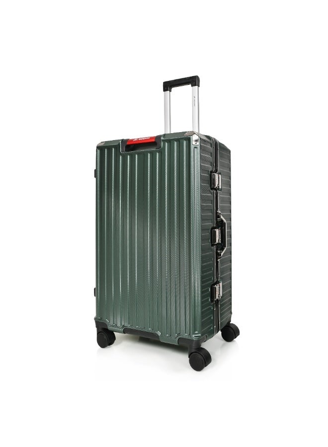 مورانو طقم شنط سفر من مورانو بإطار ألمنيوم بتصميم عصري وأنيق و قفل محكم مرقم للأمان وحامل أكواب وجوال لون أخضر مقاسات: 28''-24''-20'' إنش - Image 4