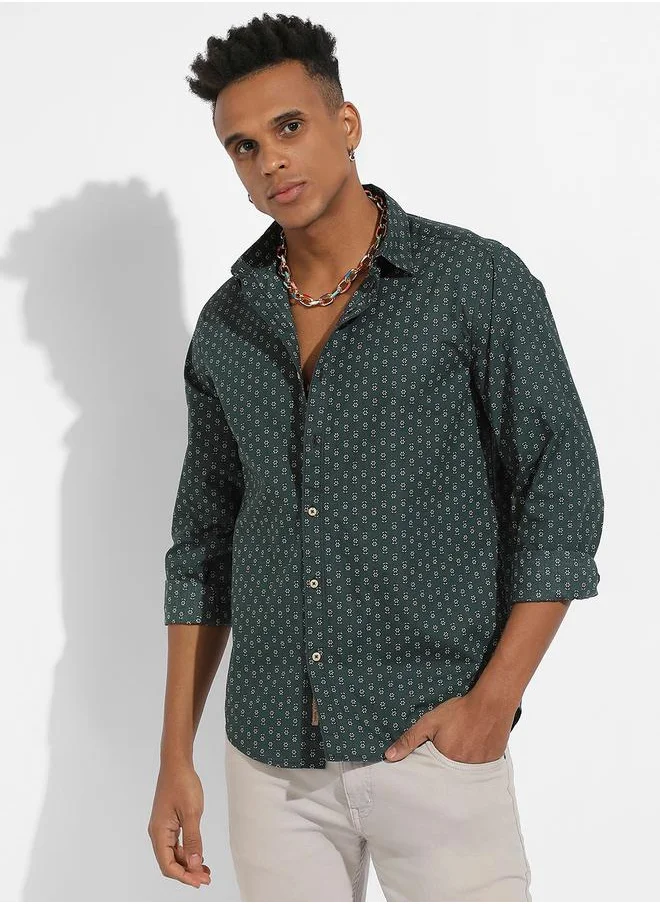 كامبوس سوترا Ditsy Print Long Sleeves Casual Shirt by Styli