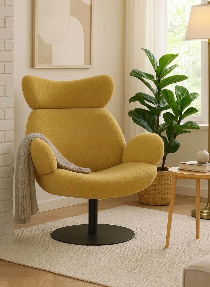 لوفت كرسي هزاز، كرسي بذراعين، دوار، 83×87×108.5 سم، قماش، مع قاعدة معدنية سوداء مستديرة-JS8823-1/3 - Image 5