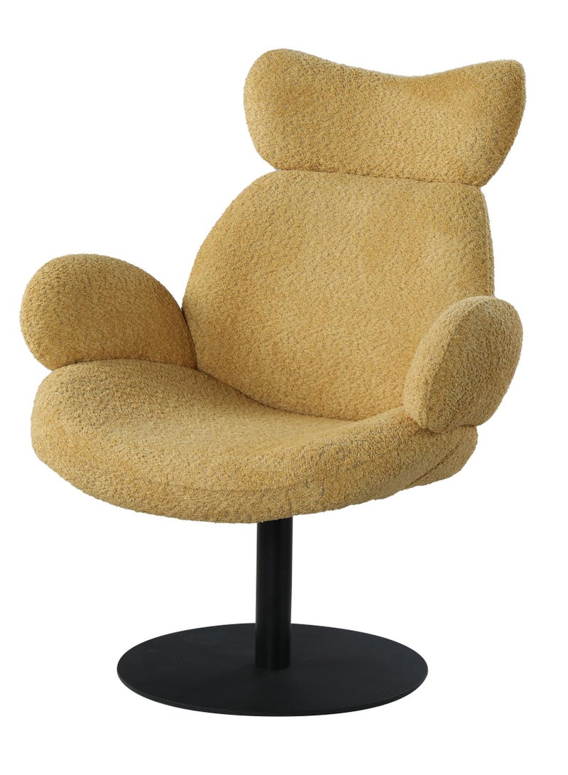 لوفت كرسي هزاز، كرسي بذراعين، دوار، 83×87×108.5 سم، قماش، مع قاعدة معدنية سوداء مستديرة-JS8823-1/3 - Image 2